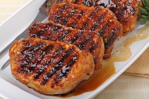 Black Garlic and Rosemary-Marinated Pork Chops