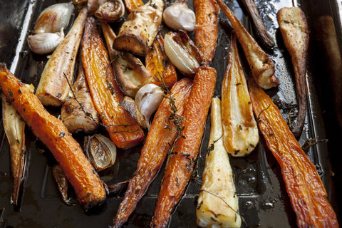 Roasted Carrots And Parsnips With White Balsamic
