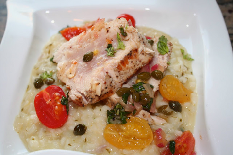 Seared Tuna With Cherry Tomato-Caper Compote