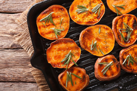 Sesame Oil Roasted Sweet Potatoes