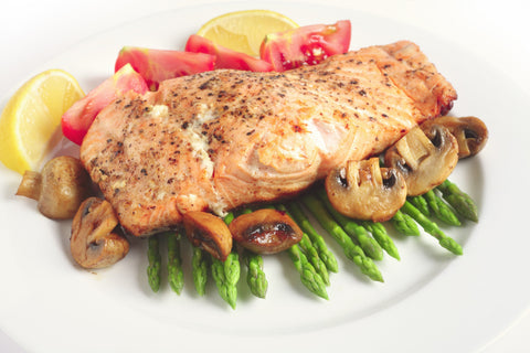 Truffle Oil Roast Salmon and Mushrooms