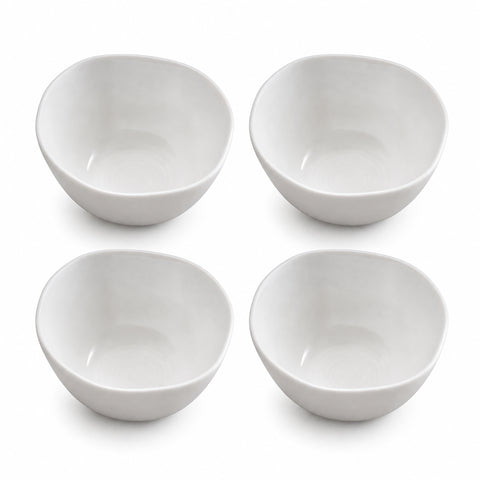 White Ribbed Dipping Bowls – Set of 4