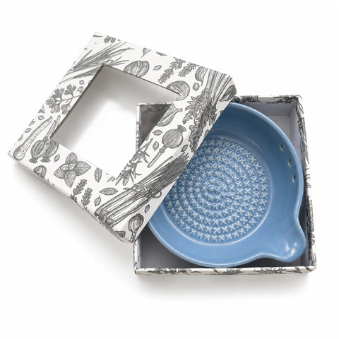 Garlic Grater Bowl with Herb Stripper – Horizon Blue