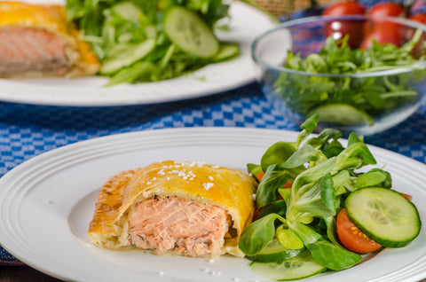 Salmon with Spinach wrapped with Phyllo