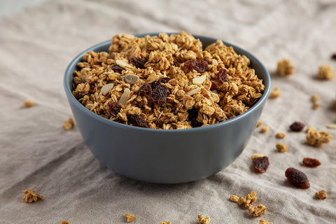 Cranberry, Coconut, Cashew Granola with Persian Lime Extra Virgin Olive Oil And Coconut White Balsamic Reduction