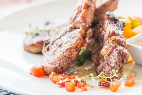 Herbed Lamb Cutlets with Grilled Vegetables