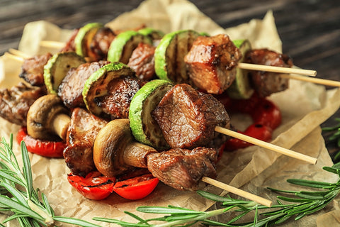 Rosemary Olive Oil Grilled Lamb Kabobs