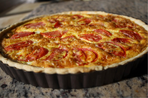 Oven Roasted Tomato Quiche with Extra Virgin Olive Oil Pastry Crust