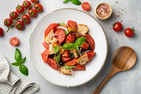 Panzanella Salad with Mozzarella Fresca