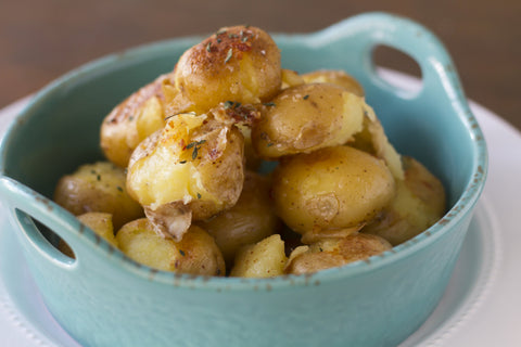 Smashed Lemon Garlic Potatoes